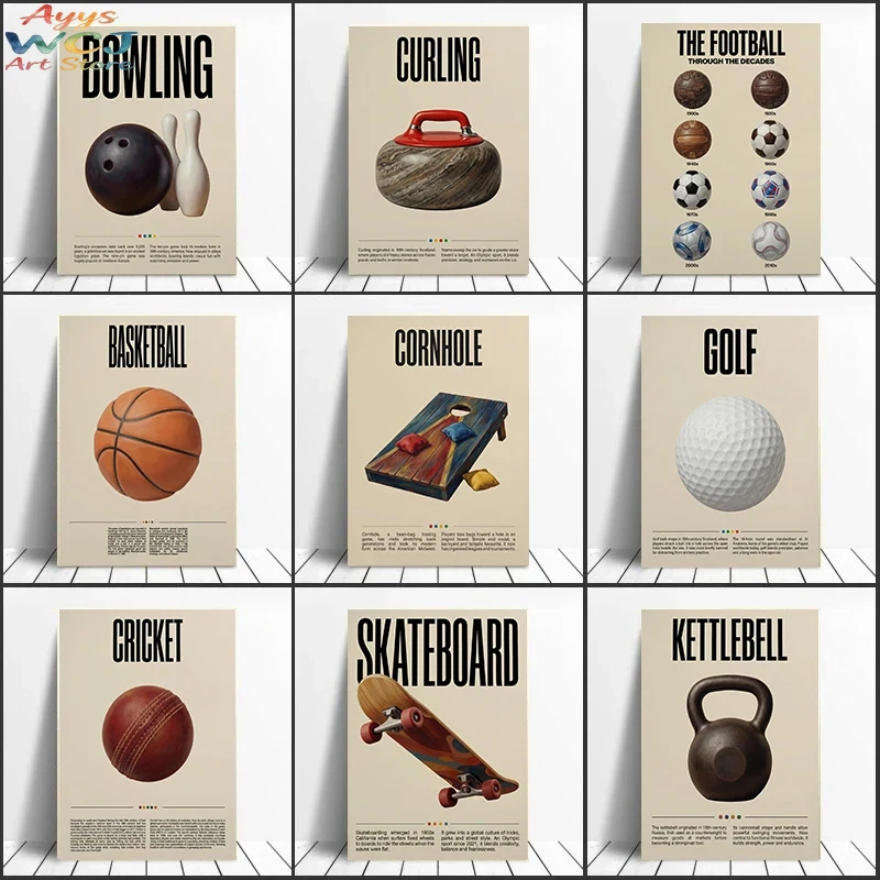 Sports Equipment For Badminton - Vintage Retro Educational Sports Equipment Canvas
