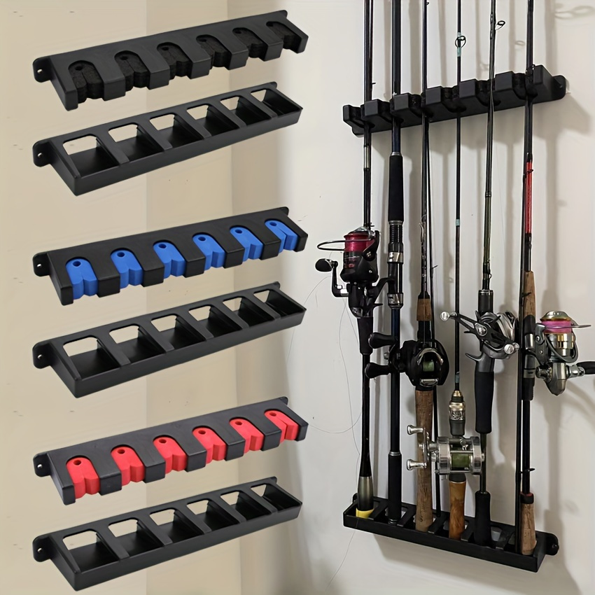 Sports Equipment Garage Storage - ABS Easy‑Install Fishing Rod Wall Rack,