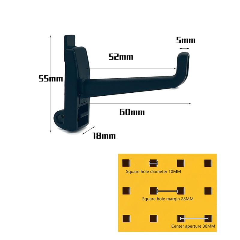 10Pcs Square Hole Pegboard Hoo - огляд і ціна Sports Equipment Garage Storage