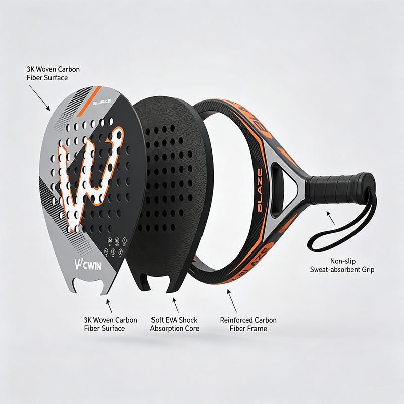 CWIN BLAZE Padel Racket 3K Wov - огляд і ціна Badminton Racket Carbon
