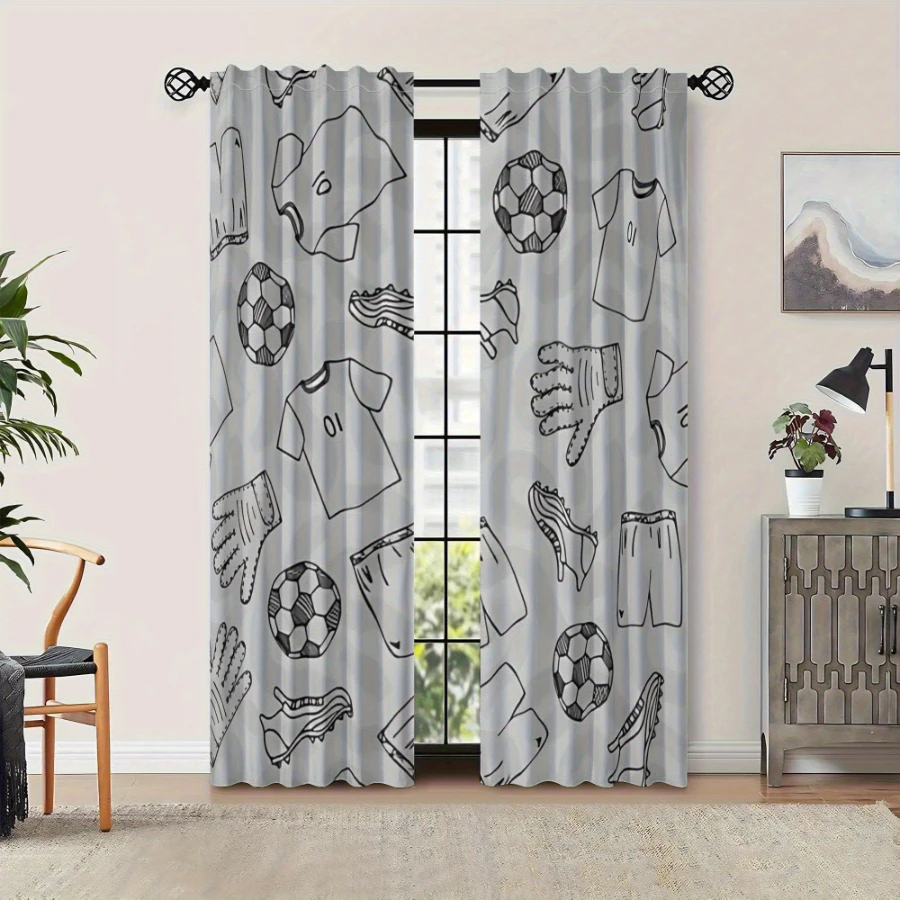 2PCS Digital Printed Curtains, - огляд і ціна Sports Equipment In French