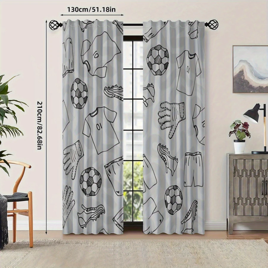 2PCS Digital Printed Curtains, - огляд і ціна Sports Equipment In French