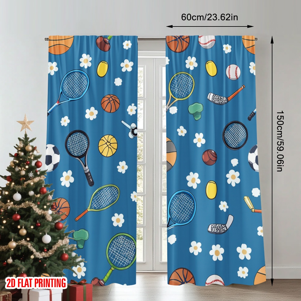 2pcs 2D flat printing Drapes S - огляд і ціна Sports Equipment In French